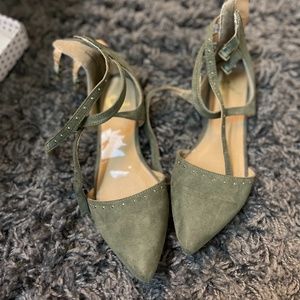 Olive green flats